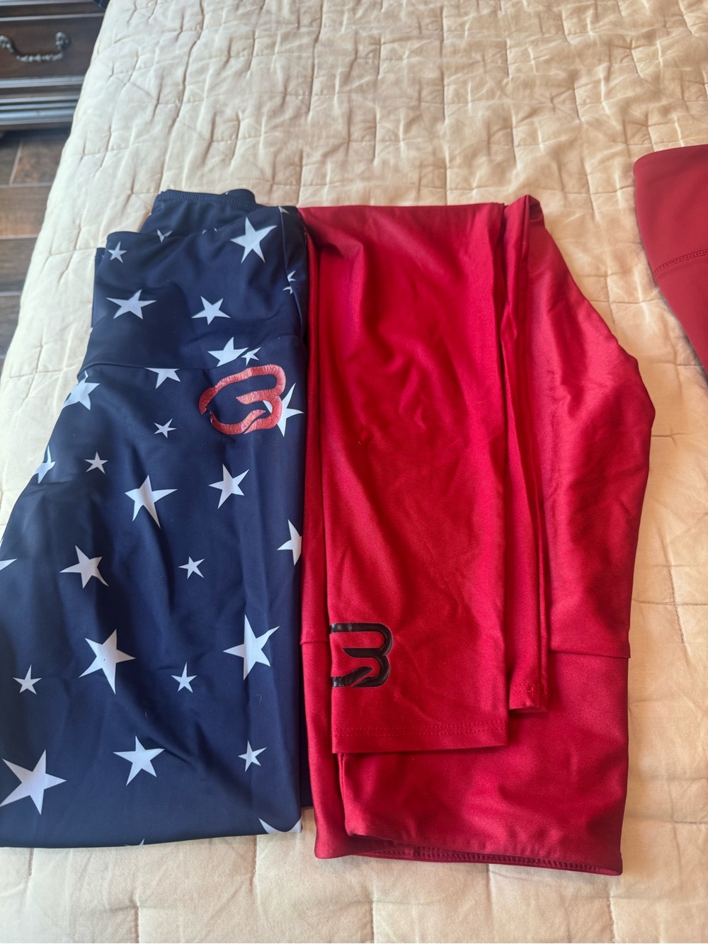 Onzie Star Print Navy & Red Athletic Leggings